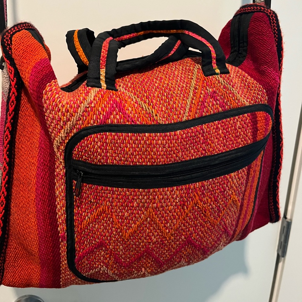 Peruvian Colorful Woven Duffel Bag